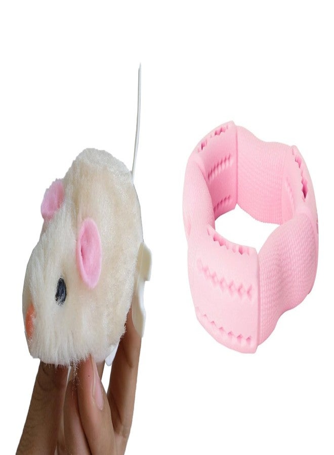 PET FUN لعبة فأر المفتاح من بيت فن، تعمل بالزنبرك، للقطط والحيوانات الأليفة الصغيرة | دمية قطيفة واقعية بذيل دوار، لعبة عضاضة ثلاثية الاتجاهات للكلاب والجراء | مجموعة من قطعتين من المطاط لتوزيع المكافآت والعناية بالأسنان - Image 1